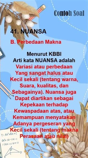 verbal ability test example question 41 practice question 41 synonyms for the word Nuansa
