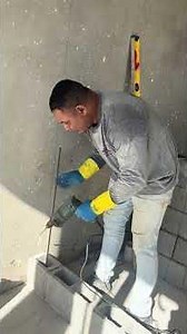 How to secure a block wall once the work has already been completed #blocklayer #construction #bu...
