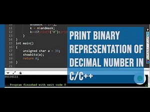 Print Binary Representation of Decimal Number in C/C++