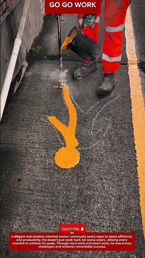 Hot Melt Traffic Paint Installation on Asphalt Surface #outdoorwork