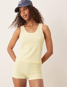 ASOS DESIGN terrycloth micro shorts in lemon - part of a set | ASOS