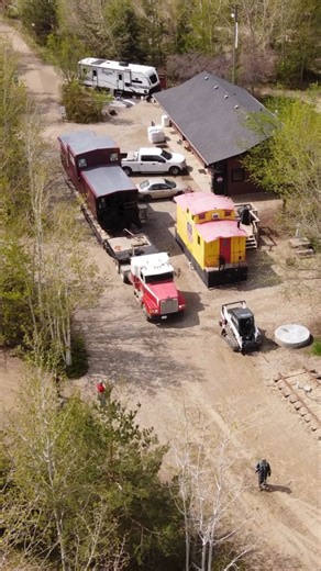 A look at the process of getting our newest Caboose Cabin into Aspen Crossing—New York Central! This spacious cabin sleeps up to 6 people with plenty of room to relax and enjoy both the indoor and outdoor space. Now available for booking online! https://aspencrossing.com/campground/caboose-cabins/ | Aspen Crossing