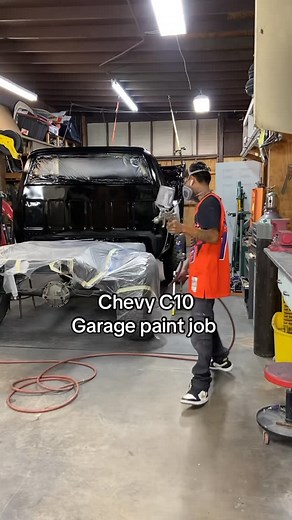 @painterbam on Instagram: "Chevy C10 Garage paint job 🔥😎 #automotivepaint #automotivepainter #garagepaint #garagepainting #custompaint #chevyc10"