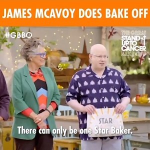Is there anything sweeter than Jame McAvoy on The Great British Bake Off? 🧁 Star Baker award for you, money raise for Stand Up To Cancer 💕 #GBBO | Jessica Chastain