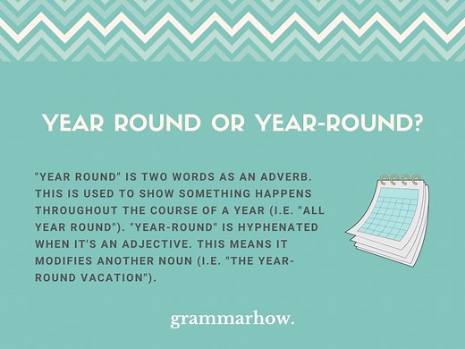 Year round or Year-round? (Hyphen Rule Explained)