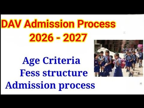 DAV School Admission Process 2026 2027