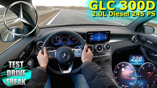 2022 Mercedes GLC 300d coupe 4MATIC 245 PS top speed autobahn drive POV