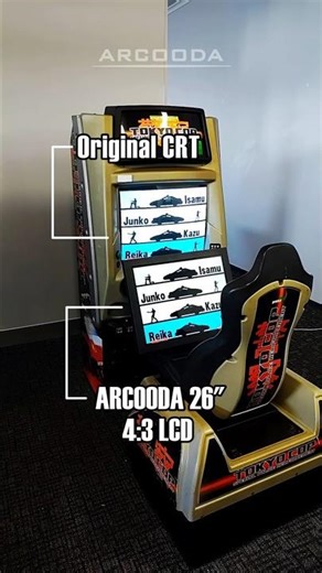 True 4:3 Arcade CRT Alternative - Arcooda 26" 4:3 LCD #arcade #monitor #tokyocop