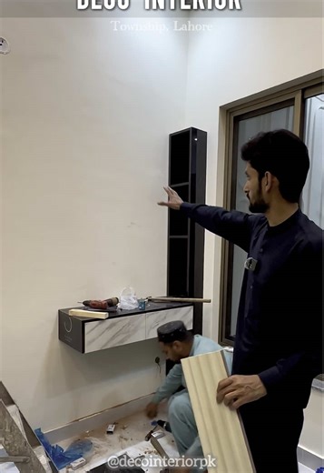 🔥 Media Wall & Dressing Project in Progress 🔥 Is project mein hum imported WPC wall panels ke sath modern media wall aur dressing area design kar rahe hain. Abhi tak 70% work complete ho chuka hai — aur final result aur bhi zabardast hone wala hai 👌 Stay tuned for the final look! Project by DECO INTERIOR 📞 0302-2802222 📞 0306-1400610 Hashtags #MediaWall #WPCPanels #InteriorDesign #HomeRenovation #LuxuryInterior #ModernHome #InteriorPakistan #DecoInterior #FYP #TrendingReels