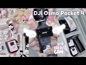 Cute accessories for my DJI Osmo Pocket 4 ♡ | aesthetic unboxing +Camera Test 🎀☁️ (creator combo)