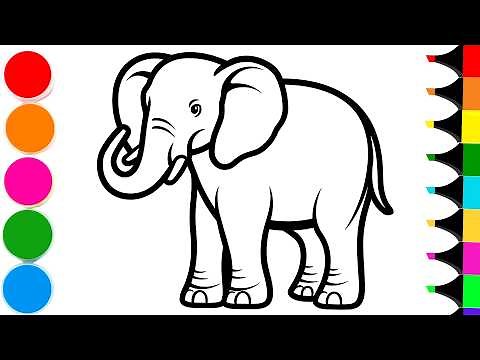 How to Draw Cartoon Elephant | Drawing and Coloring a Cute Elephant | Elephant Drawing