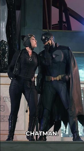 Batman Gets Into It With Catwoman at Six Flags! 🦇🐱 #themepark #cosplay #entertainment