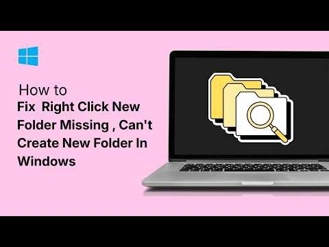 How To Fix Right Click New Folder Missing , Can't Create New Folder In Windows