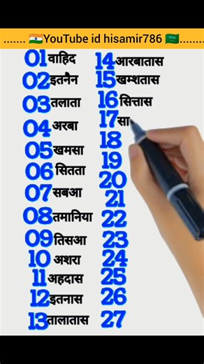 Hindi Arbic🇮🇳🇸🇦 1se 27 तक अरबी भाषा में कैसे बोले How to learn arbic in hindi #education #hindiwords #arabiwords #hindiarbic | Hindi Arbic