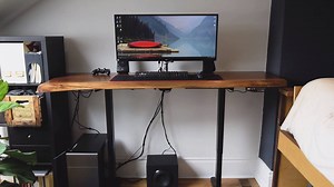 3.1K views | Can't decide between a sitting or a standing desk? I'll show you how to make one that does both: https://zacbuilds.com/2017/11/01/live-edge-electronically-adjustable-height-desk/ | Zac Builds | Facebook