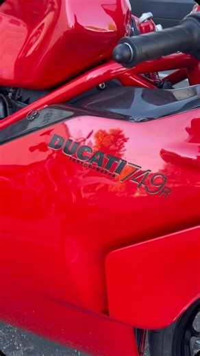 Iconic Motorbikes on Instagram: "Hard to deny how beautiful a R model Ducati is.. in this case a very low mile, super clean 749R with a couple nice upgrades…mainly that awesome exhaust. This one is for our auction site but it has a couple “iconic members” expressing pre auction interest so we’ll see. It took a while for this body style to grow on me but the R models with the carbon fiber, those wheels and the white number-plates were right up my alley when I first laid eyes on them. So exotic! #