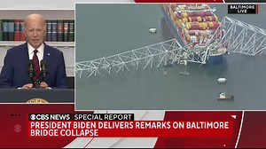 74K views · 536 reactions | President Biden vows the "federal government will pay for the entire cost of reconstructing" Baltimore's Francis Scott Key bridge after its collapse on Tuesday morning. Asked whether the shipping company should be held responsible, Biden says: "That could be, but we're not going to wait for that to happen." | CBS News | Facebook