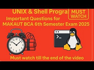 UNIX & Shell Programming | Important Questions for MAKAUT BCA 6th Semester Exam 2025 #bca6 #makaut