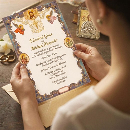 Religious Wedding Invitation Template | Religious Medieval Icon Style Invite | Editable Canva 5x7 A5 A4 - Etsy