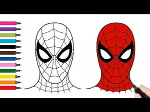 How to draw spiderman. Step by step spider man drawing for kids. как нарислвать человека-паука怎样画蜘蛛侠