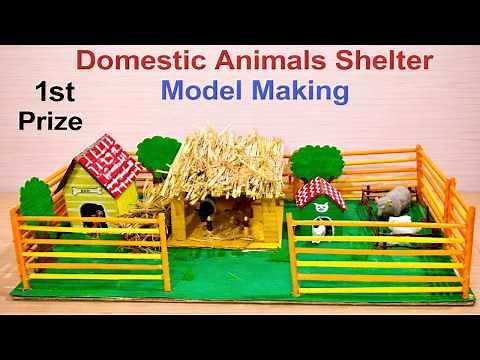 domestic animals shelter model making using cardboard and waste materials | diy | howtofunda