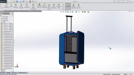 SOLIDWORKS设计拉杆箱(2)