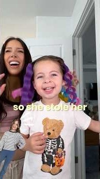 2 year old STOLE older sisters HAIR WAVERS?!? 👀 #shorts #funny #vlog
