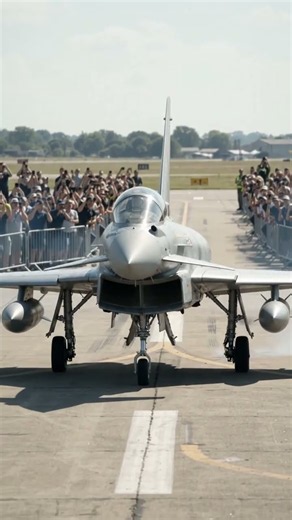 ⚪ Eurofighter Typhoon! ✈️ A smooth, powerful landing captured from a dramatic front camera angle.