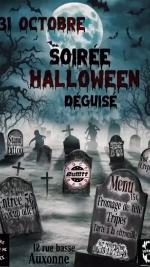 Soirée Halloween en mode Rock au Wolfpack Boxing Club d’Auxonne !.. Opening 19h / concert 20h30 / stand tatoo / hotdogs & crêpes ou menu sur résa / entrée 5€ avec ecocup offert 🍻🤙 #bullittrockband #burgundyrocks #halloween #wolfpackboxing #concertrock #livemusic #auxonne #halloween🎃 #halloweenparty🎃 | Bullitt Rock Band