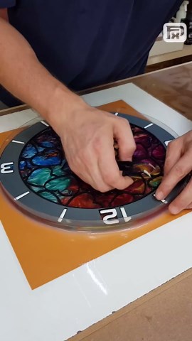 Colorful heart resin clock made by hand