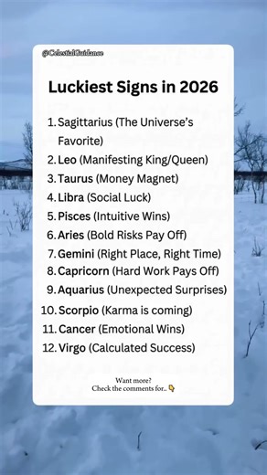 The luckiest Zodiac Signs for Money & Success in 2026 📈