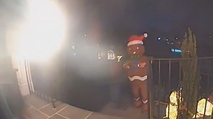 VIDEO: Gingerbread Man tries to walk into stranger's house in Arlington