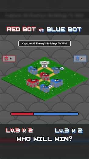 Who will win? AI Auto Play the Game | Red bot vs Blue bot