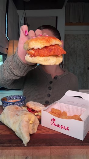 Chick-fil-A Breakfast Mukbang! Why have I never tried that chicken biscuit? YUM!! #eatwithme #breakfastmukbang #burritomukbang #asmr #chickfila