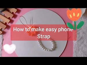 DIY phone charm 🌼 easy phone strap with clay and pearl