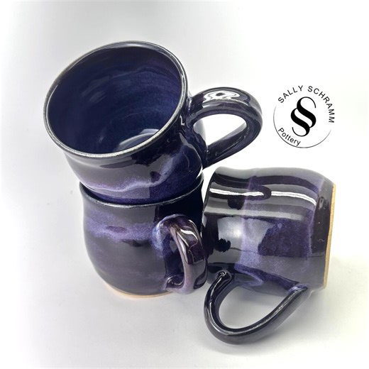 Handmade Purple Pottery Mug - 15-16 Oz - Etsy