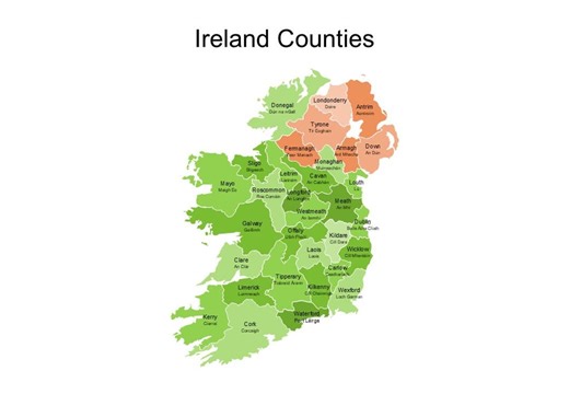 Editable Ireland Map PPT – Provinces & Counties in English and Irish – Customizable Powerpoint Template - Etsy Ireland
