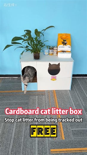 DIY cat litter box at zero cost #cats #diy #pet #catlitterbox
