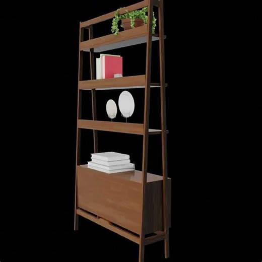 Realistic 3D Bookcase