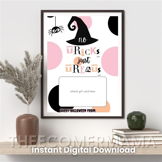 Halloween Gift Card Holder/template – No Tricks, Just Treats - Digital Product ONLY - Etsy