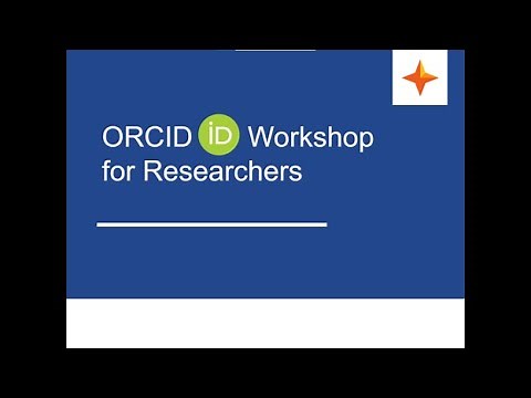 ORCID Workshop for Researchers (Sept. 21, 2021)