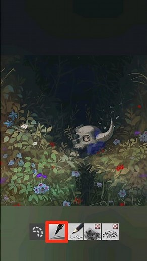 sharing to y'all the five brushes (krita) that I used for this art work✨ #howto #digitalart #fantasy