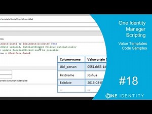 One Identity Manager | Scripting #18 | Value Templates - Code Samples