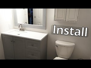 Install Glacier Bay 43" Pearl Gray Vanity White Cultured Marble Top Including Amazon Faucet