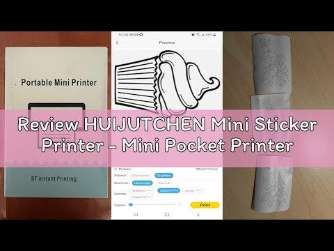 Review HUIJUTCHEN Mini Sticker Printer - Mini Pocket Printer for iPhone Thermal Printer with 10 Roll