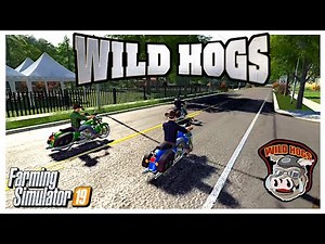 WILD HOGS! MOTORCYCLE GANG CRUSIN' WITH THE CREW | FARMING SIMULATOR 2019