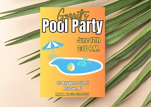 Editable Pool Party Invitation: Swim Summer Invite Template - Etsy