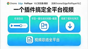 别再装一堆软件！一个浏览器插件搞定全平台视频倍速 下载 总结 时间戳 截图，支持edge chrome potplayer vlc，视频党狂喜！