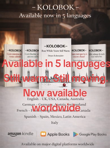 KOLOBOK Available in 5 languages KOLOBOK — a philosophical parable about movement, choice, and inner warmth. Now available in 5 languages and on all major digital platforms 📚 If you’re still warm — you’re still on your way. ⬇️ Available on: Amazon Kindle • Apple Books • Google Play Books • Kobo #kolobok #books #booktok #booktokinternational #authorsoftiktok
