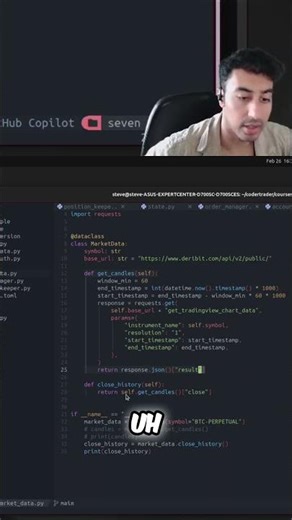 Python Class: Get Candles & Close History Explained #shorts
